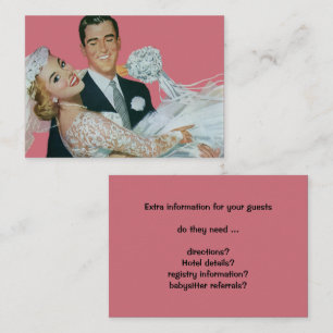 Tarjeta De Visita Recién casados vintage, novio llevando a la novia