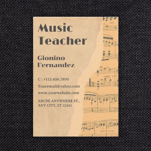 Tarjeta De Visita Recital de música antigua