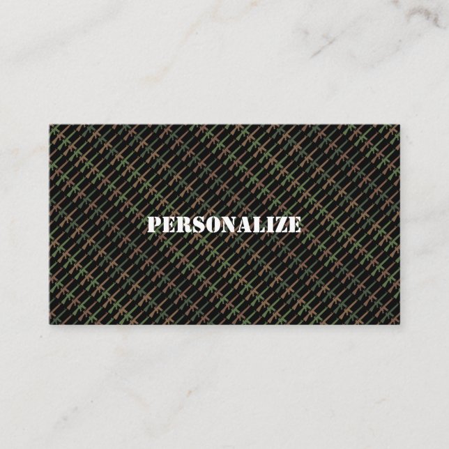Tarjeta De Visita Reclutador de fuerzas armadas Camo Gun Black Dim (Anverso)