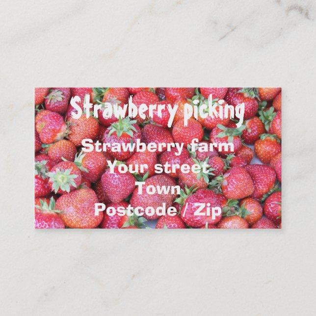 Tarjeta De Visita Recogida de fresas (Anverso)