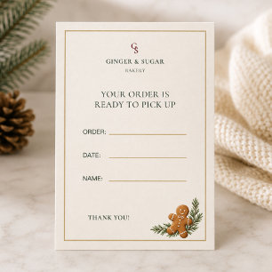 Tarjeta De Visita Recogida de pedidos de panadería de Navidad con je
