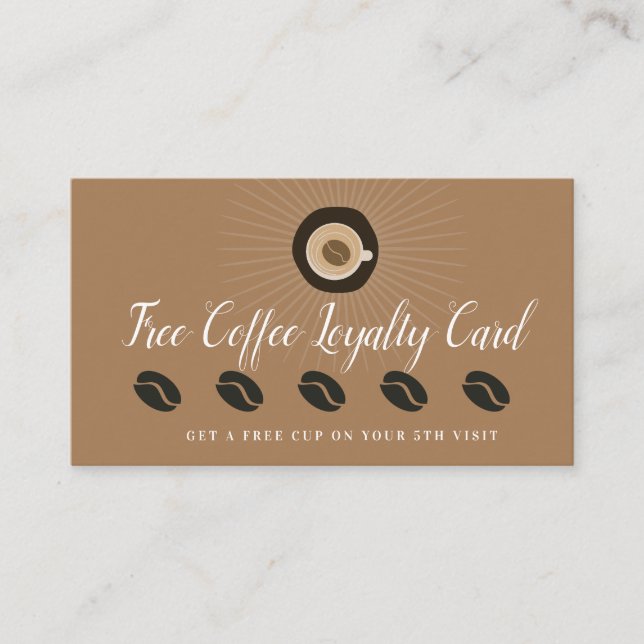 Tarjeta De Visita Recompensa de café gratis lealtad (Anverso)
