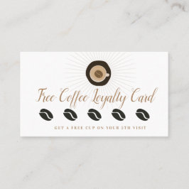 Tarjeta De Visita Recompensa de café gratis lealtad limpia