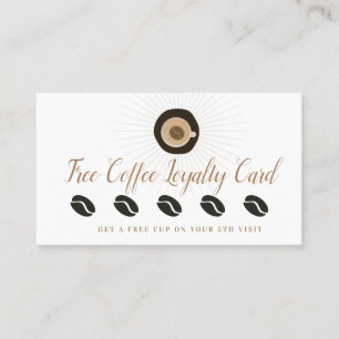 Tarjeta De Visita Recompensa de café gratis lealtad limpia