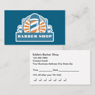 Tarjeta De Visita Recompensas de cita en Barbería Retro
