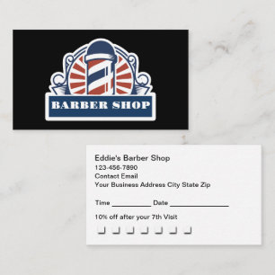 Tarjeta De Visita Recompensas de cita en barbería retro