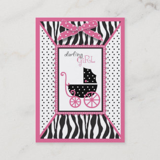 Tarjeta De Visita Recordatorio de Baby Shower del estampado de zebra