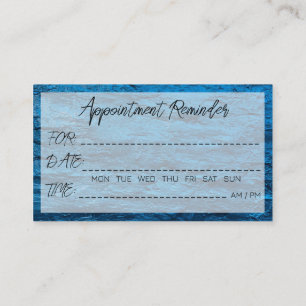 Tarjeta De Visita Recordatorio de Cita Azul Ondas de Agua Abstractas
