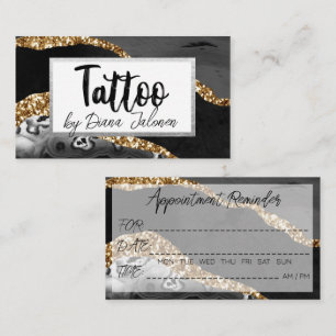 Tarjeta De Visita Recordatorio de cita con artista de tatuajes 100 N