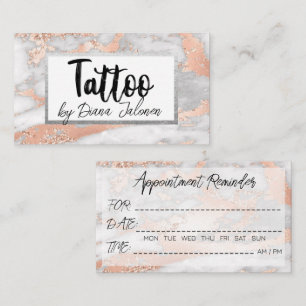Tarjeta De Visita Recordatorio de cita con el artista de tatuajes 10