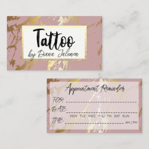Tarjeta De Visita Recordatorio de cita con el artista de tatuajes 10