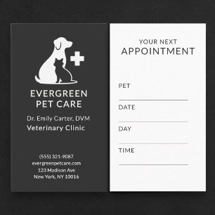 Tarjeta De Visita Recordatorio de cita con el veterinario moderno pa