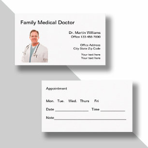 Tarjeta De Visita Recordatorio de cita con médico