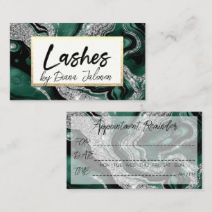 Tarjeta De Visita Recordatorio de cita de 100 Lashes Rose Marble
