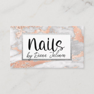 Tarjeta De Visita Recordatorio de cita de 100 uñas Rose Marble