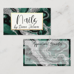 Tarjeta De Visita Recordatorio de cita de 100 uñas Rose Marble