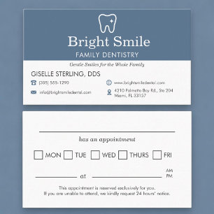Tarjeta De Visita Recordatorio de cita de consultorio dental