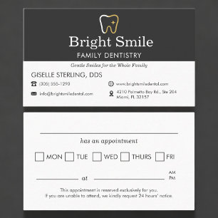 Tarjeta De Visita Recordatorio de cita de consultorio dental Odontol