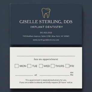 Tarjeta De Visita Recordatorio de cita de odontología de implantes d