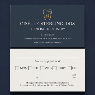 Tarjeta De Visita Recordatorio de cita de odontología dental