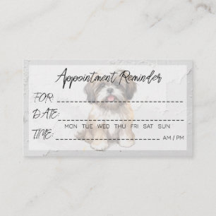 Tarjeta De Visita Recordatorio de cita de veterinarios para el aseo