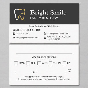 Tarjeta De Visita Recordatorio de cita de visita dental profesional