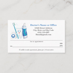 Tarjeta De Visita Recordatorio de cita dental