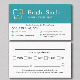 Tarjeta De Visita Recordatorio de Cita Dental