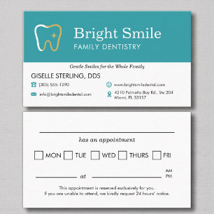 Tarjeta De Visita Recordatorio de Cita Dental