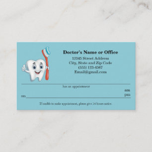 Tarjeta De Visita Recordatorio de cita dental