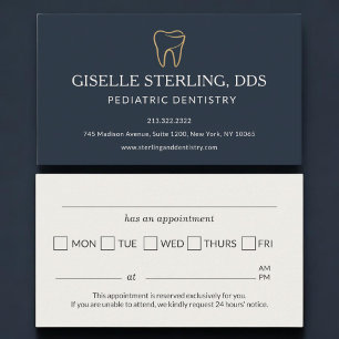 Tarjeta De Visita Recordatorio de cita dental pediátrica