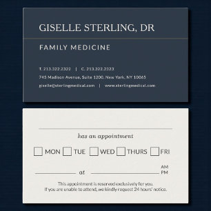 Tarjeta De Visita Recordatorio de cita en consultorio de medicina fa