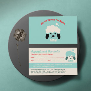 Tarjeta De Visita Recordatorio de cita en salón de spa para mascotas