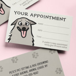 Tarjeta De Visita Recordatorio de cita para el cuidado de mascotas p
