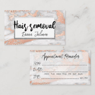 Tarjeta De Visita Recordatorio de cita para eliminación de vello núm
