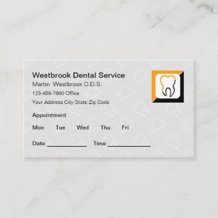 Tarjeta De Visita Recordatorio de cita para paciente dentista