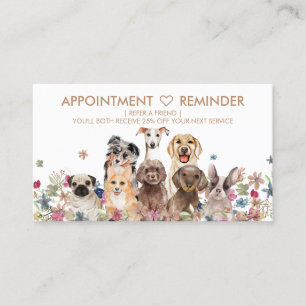 Tarjeta De Visita Recordatorio de cita Perros