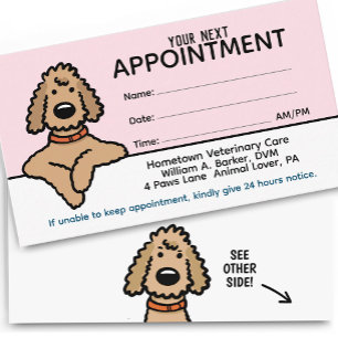 Tarjeta De Visita Recordatorio de citas para perros de perro de perr