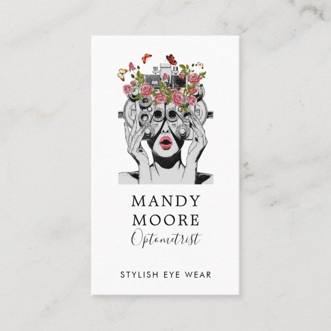 Tarjeta De Visita Recordatorio de negocios y citas para optometrista (Anverso)