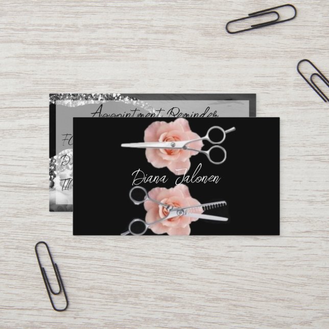 Tarjeta De Visita Recordatorio de nombramiento de peluquero Mármol n (Anverso/Reverso In Situ)