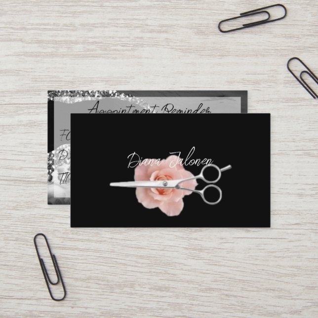 Tarjeta De Visita Recordatorio de nombramiento de peluquero Mármol n (Anverso/Reverso In Situ)