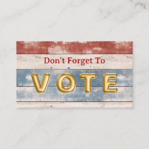 Tarjeta De Visita Recordatorio de Voto de Madera Rústica Americana