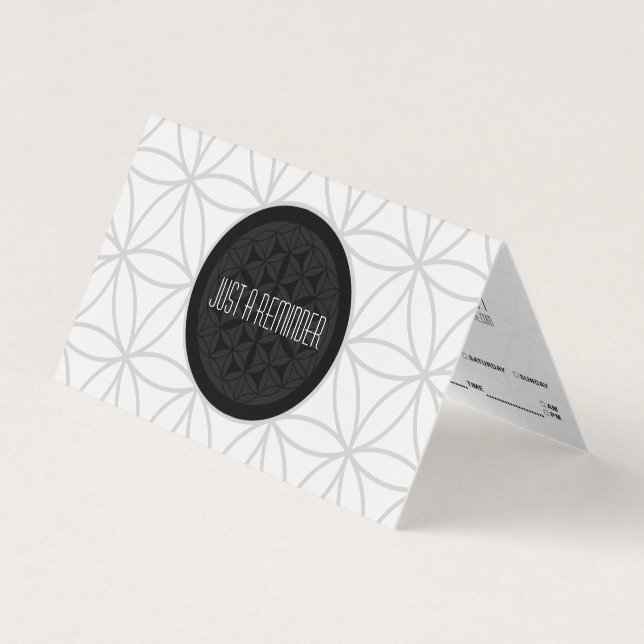 Tarjeta De Visita recordatorio doblado geometría sagrada de la cita (Anverso)