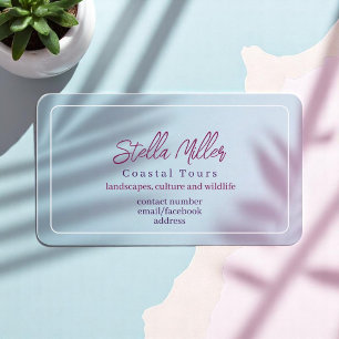 Tarjeta De Visita Recorrido costero Elegante Guía de Turismo