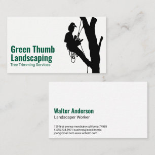 Tarjeta De Visita Recorte de árbol en el árbol   Paisajismo