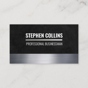 Tarjeta De Visita Recorte metálico Textura negra