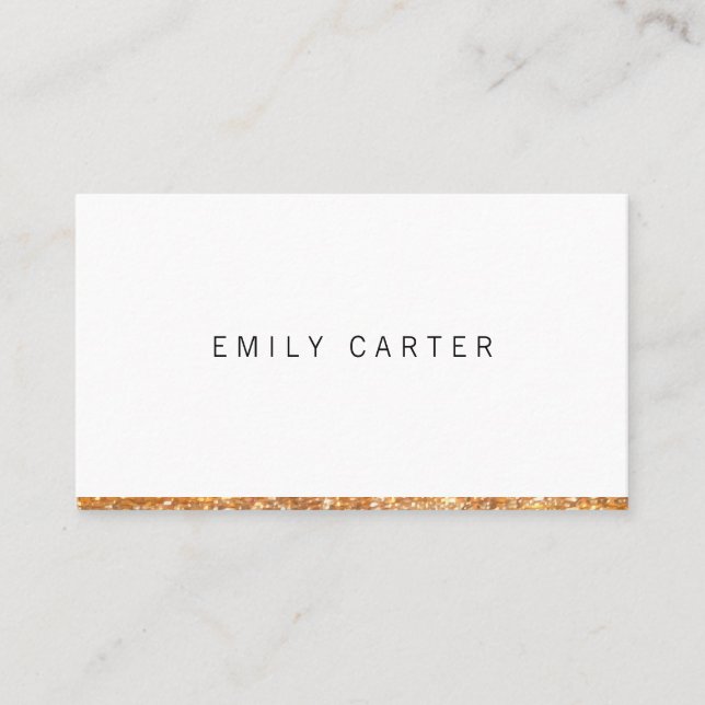 Tarjeta De Visita Recorte Purpurina de oro (Anverso)