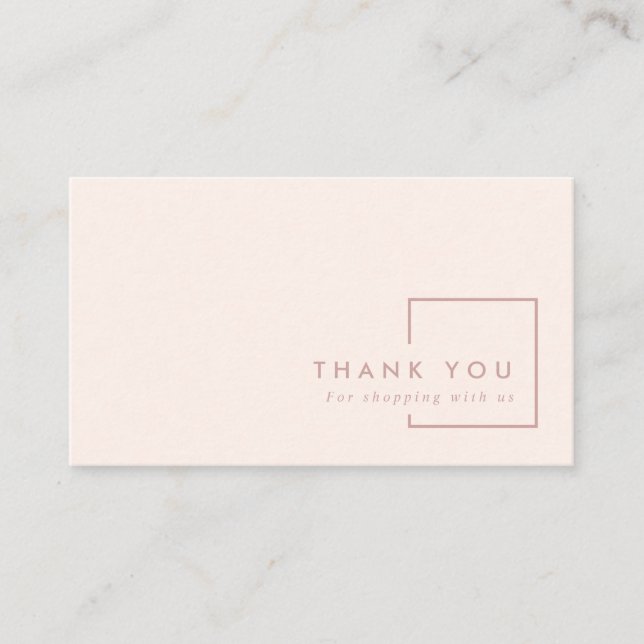 TARJETA DE VISITA RECTÁNGULO DE RUBOR MÍNIMO SIMPLE EN PINK GRACIAS (Anverso)