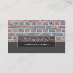 Tarjeta De Visita Rectángulo gris de ladrillo sólido rojo minimalist