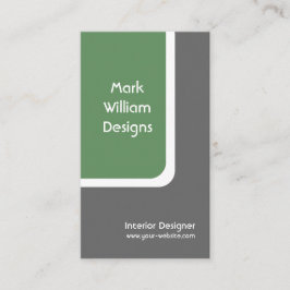 Tarjeta De Visita Rectángulo redondeado verde